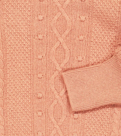 The New Society Cable-knit Sweater In Petal