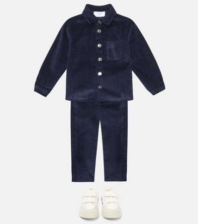 Shop Paade Mode Cotton Corduroy Shirt In Amsterdam Blue