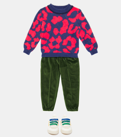 Paade Mode Piped Cotton Velvet Sweatpants In Copenhagen Green