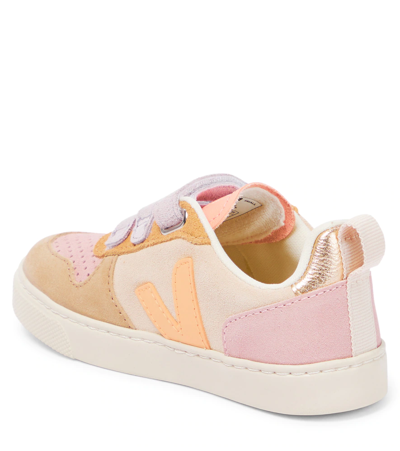 Veja Brown V-10 Low-top Suede Sneakers In Multico-sable