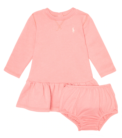 Shop Polo Ralph Lauren Baby Cotton-blend Jersey Onesie In Desert Rose