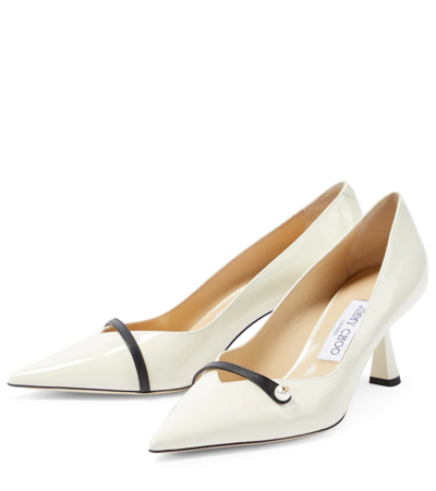 Jimmy Choo Rosalia 65 Patent Pump In Latte/black