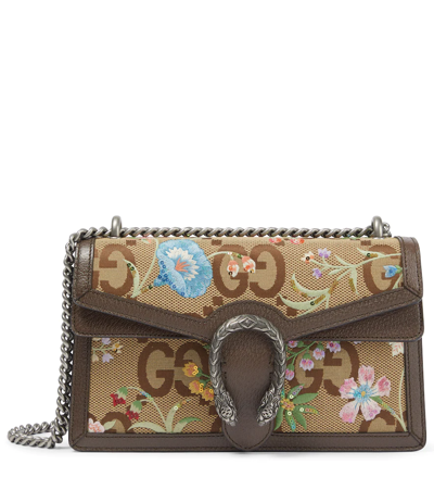 Shop Gucci Dionysus Jumbo Gg Small Shoulder Bag In Camel Ebony/new Acer