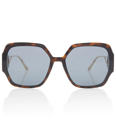 Shop Dior 30montaigne S6u Tortoiseshell Sunglasses In Dark Havana / Smoke Polarized
