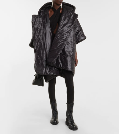 Norma Kamali Drawstring-hood Padded Coat In Black