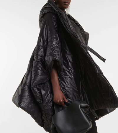 Norma Kamali Drawstring-hood Padded Coat In Black