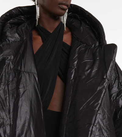 Norma Kamali Drawstring-hood Padded Coat In Black