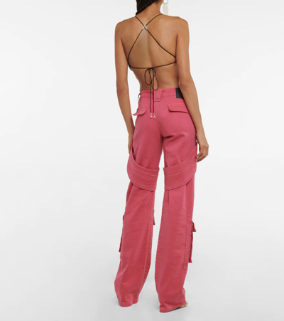 Shop Area Crystal-embellished Crop Top In Multi