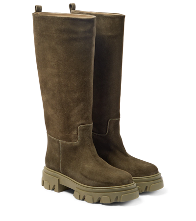 Shop Gia Borghini Gia X Pernille Teisbaek Perni 07 Suede Boots In Mud
