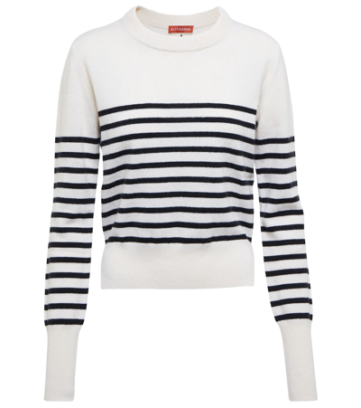 Shop Altuzarra Camarina Striped Cashmere Sweater In Ntrl White/black