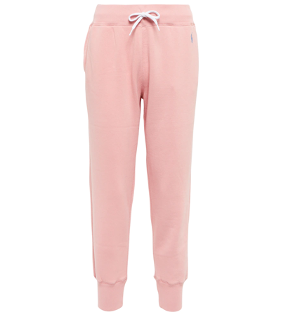 Shop Polo Ralph Lauren Cropped Cotton-blend Jersey Sweatpants In Adirondack Rose