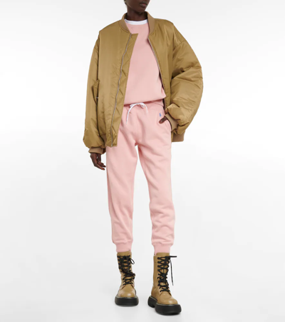 Shop Polo Ralph Lauren Cropped Cotton-blend Jersey Sweatpants In Adirondack Rose