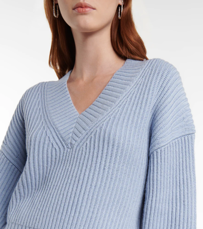 Shop Joseph Cotton, Wool And Cashmere Sweater In Horizon