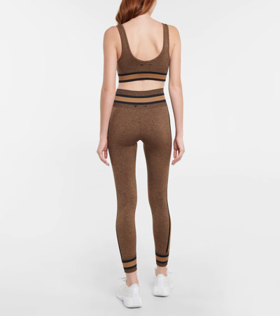 Shop The Upside Marle High-rise Cropped Jersey Leggings In Cinnamon