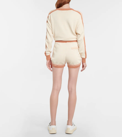 Shop The Upside Kickstart Hugo High-rise Knit Shorts In Oat