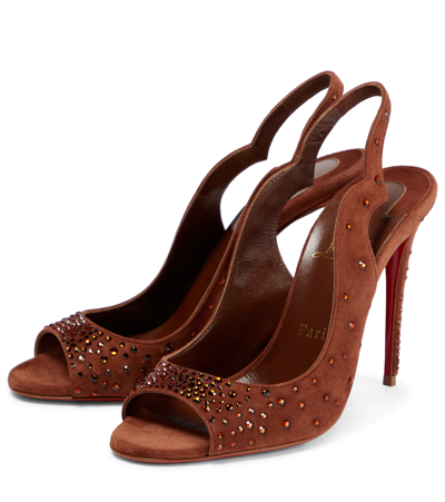 Christian Louboutin Nudes Degrachick Suede Sandals In Nude 7