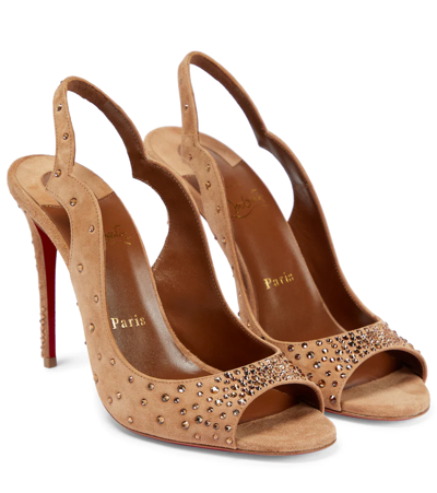 Shop Christian Louboutin Nudes Degrachick Suede Sandals In Nude 5
