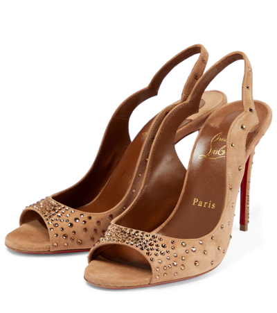 Shop Christian Louboutin Nudes Degrachick Suede Sandals In Nude 5