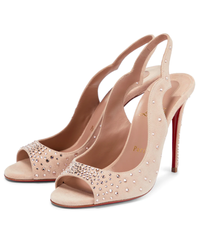 Shop Christian Louboutin Nudes Degrachick Suede Sandals In Nude 2