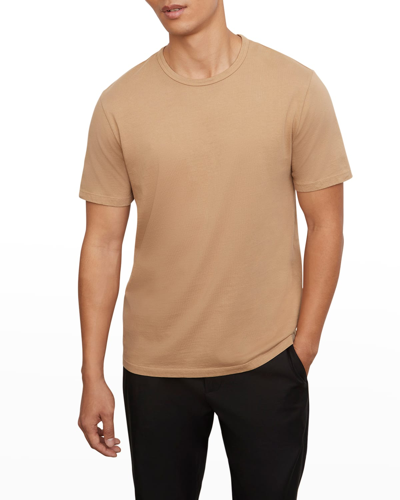 Shop Vince Men's Garment-dyed Crewneck T-shirt In New Camel