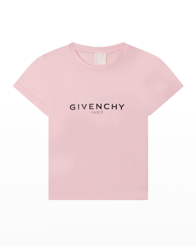 Shop Givenchy Girl's Reverse Logo-print T-shirt In Pink