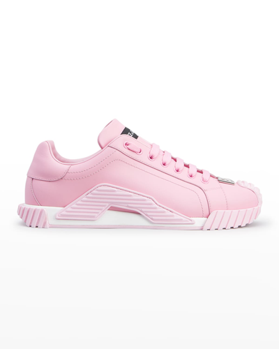 Shop Dolce & Gabbana Ns1 Trainer Calfskin Low-top Sneakers In Pink