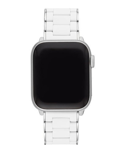 Shop Michele Silicone Wrapped Stainless Steel Apple Watch Bracelet In Navy