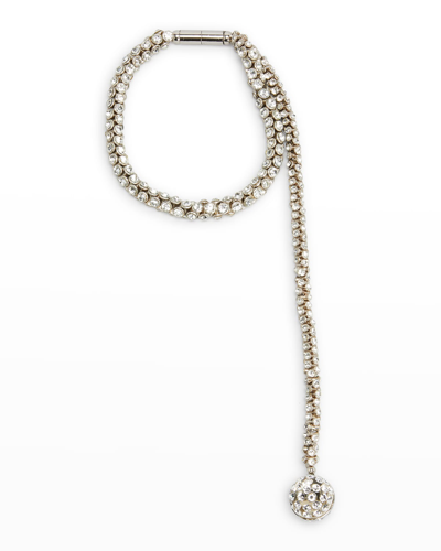 Shop Dries Van Noten Crystal Chain Choker Necklace In Silver