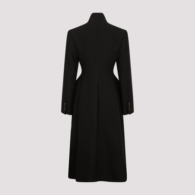 Shop Balenciaga Flare Hourglass Coat In Black