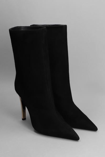 Shop Jimmy Choo Cierra High Heels Ankle Boots In Black Suede