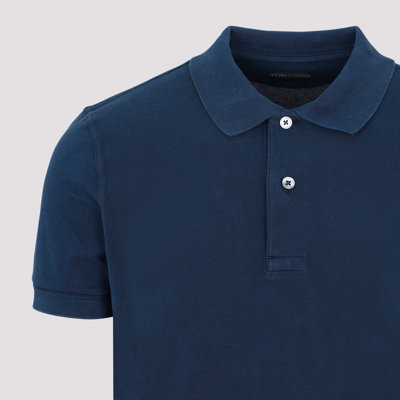 Shop Tom Ford Dyed Polo T-shirt In Blue