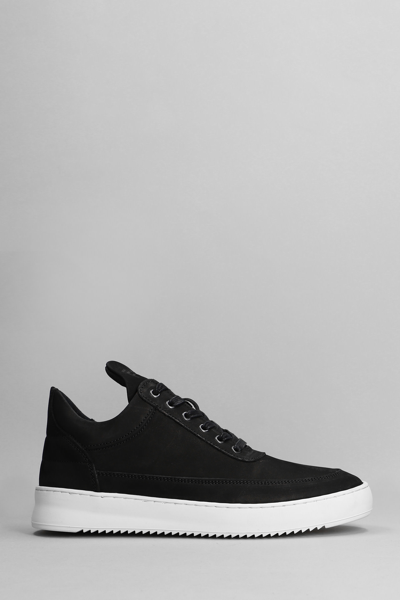 Shop Filling Pieces Low Top Ripple Sneakers In Black Nubuck