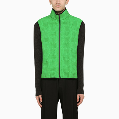 Bottega Veneta Green Woven Nylon Gilet In Green