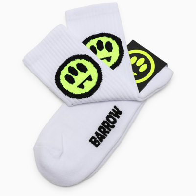 Shop Barrow White Cotton Sports Socks In Multicolor