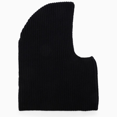Shop Apc Black Cashmere And Wool Balaclava In Blue
