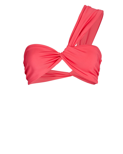 Shop Aexae Ruched One-shoulder Bikini Top In Pink