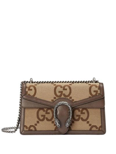 Shop Gucci Neutral Dionysus Small Leather Shoulder Bag In Neutrals