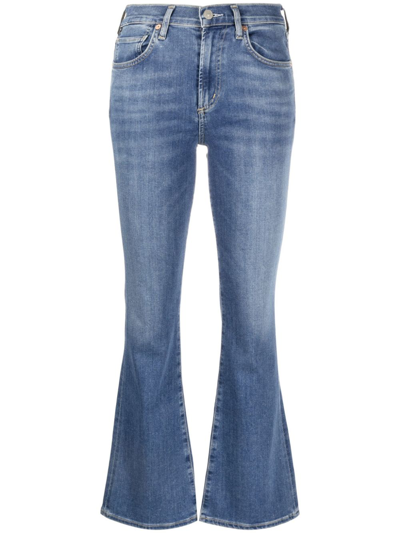 Shop Citizens Of Humanity Blue Lilah High-rise Bootcut Jeans