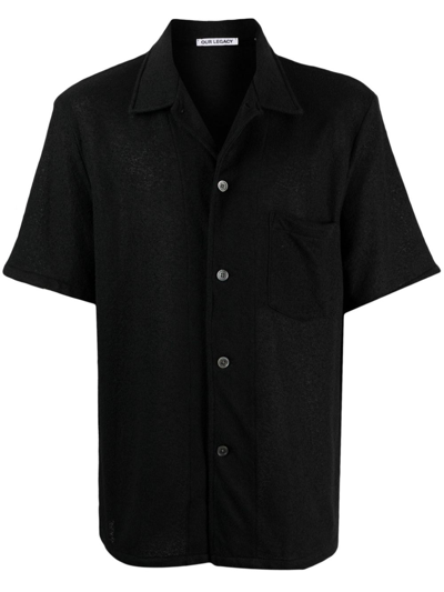 Our Legacy Black Boucle Box Shirt In Black