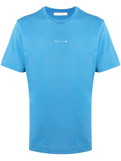Shop Alyx Blue Sphere Logo Cotton T-shirt
