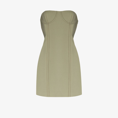 Shop Sir Adrien Bandeau Mini Dress - Women's - Lycra/polyester/virgin Wool In Green