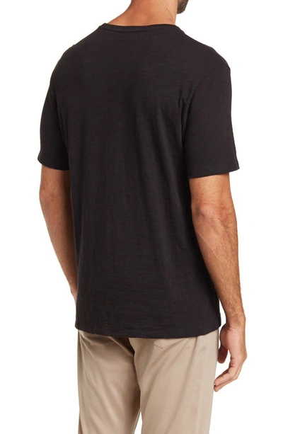 Shop Vince Short Sleeve Slub Crewneck T-shirt In Black