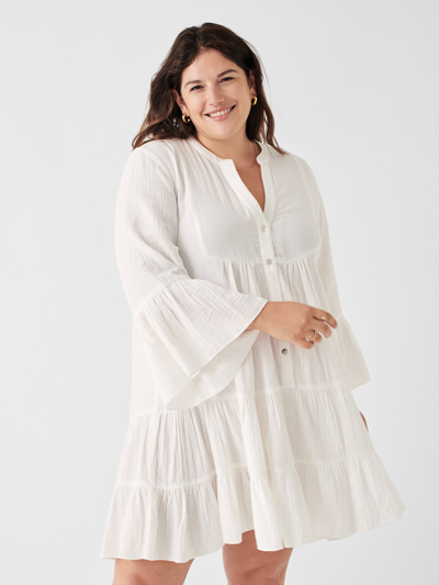 Shop Faherty Dream Cotton Gauze Kasey Dress In White
