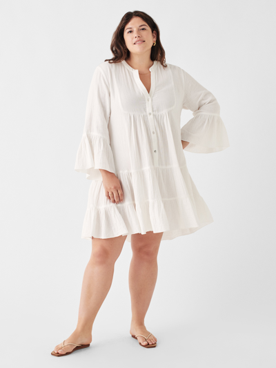 Shop Faherty Dream Cotton Gauze Kasey Dress In White