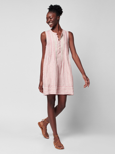Shop Faherty Isha Linen Dress In Pink Cinque Terre Stripe