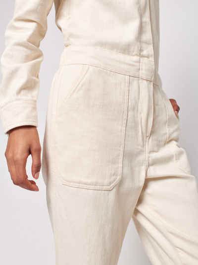 Shop Faherty Overland Twill Jumpsuit In Natural