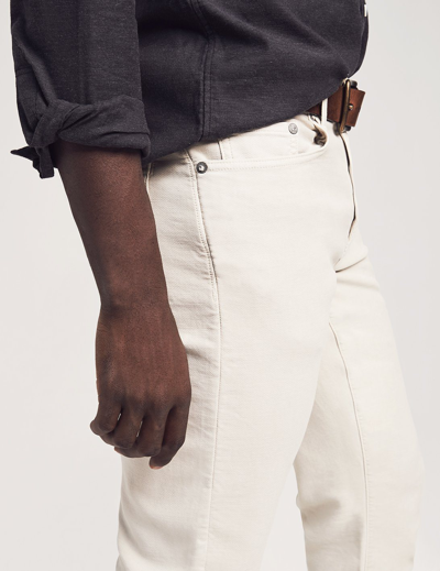 Shop Faherty Stretch Terry 5-pocket Pants (30" Inseam) In Stone