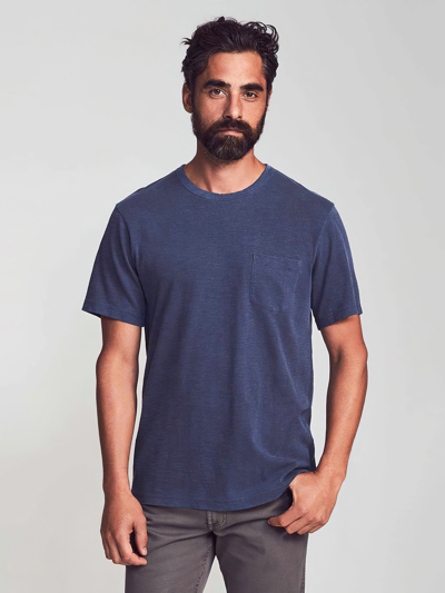 Shop Faherty Sunwashed Pocket T-shirt In Navy