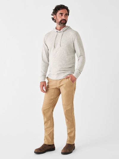 Faherty Sunwashed Slub Hoodie Ivory Rock Stripe In Neutral