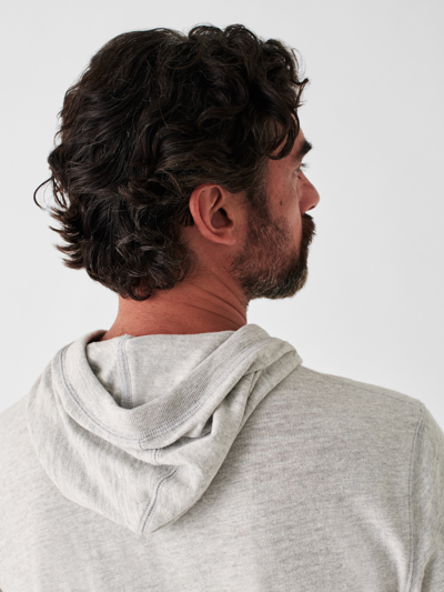Faherty Sunwashed Slub Hoodie Ivory Rock Stripe In Neutral